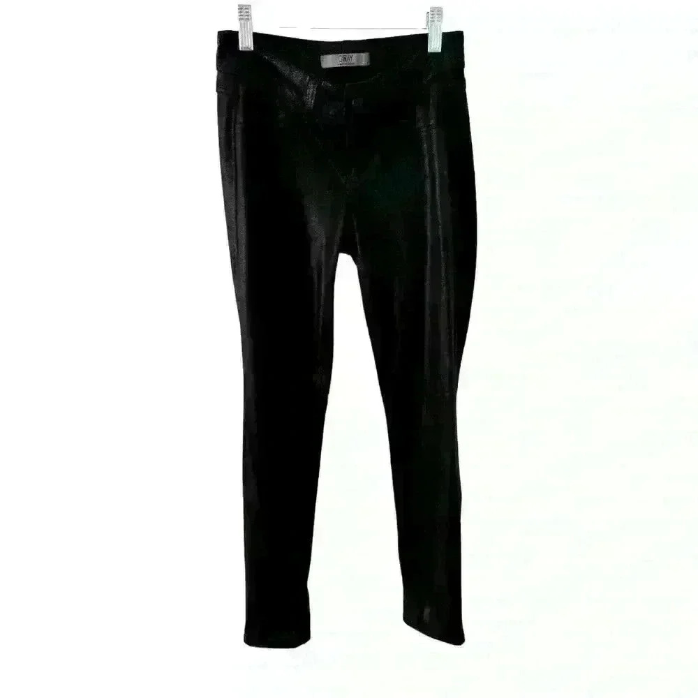 Saks Fifth Avenue SFA Gray Brand, Embossed Leather Jeans look Pants. Size 24